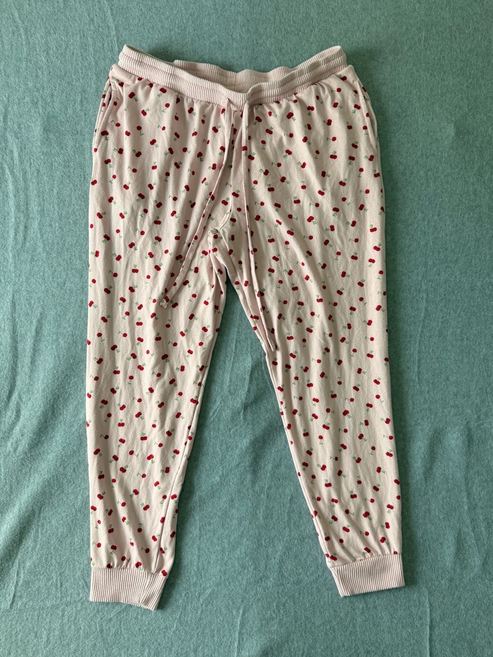 Joyspun Cherry Print Jogger Pajama Pants XL Pink Lounge Sleep Coquette Kawaii